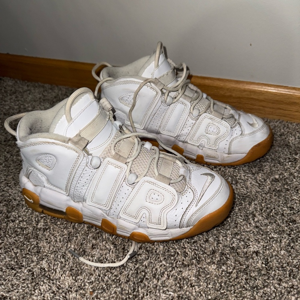 size 6.5y fits like women’s size 8 Nike Air more uptempo sneakers.